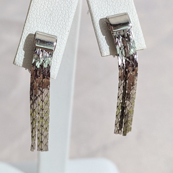 Avon Jewelry - Vintage Avon Silver Dangle Chain Clip Earrings